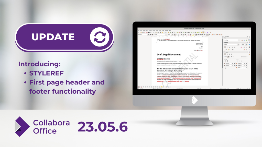 Collabora Office 23.05.6 Introduces STYLEREF and Advanced Header/Footer Functionality