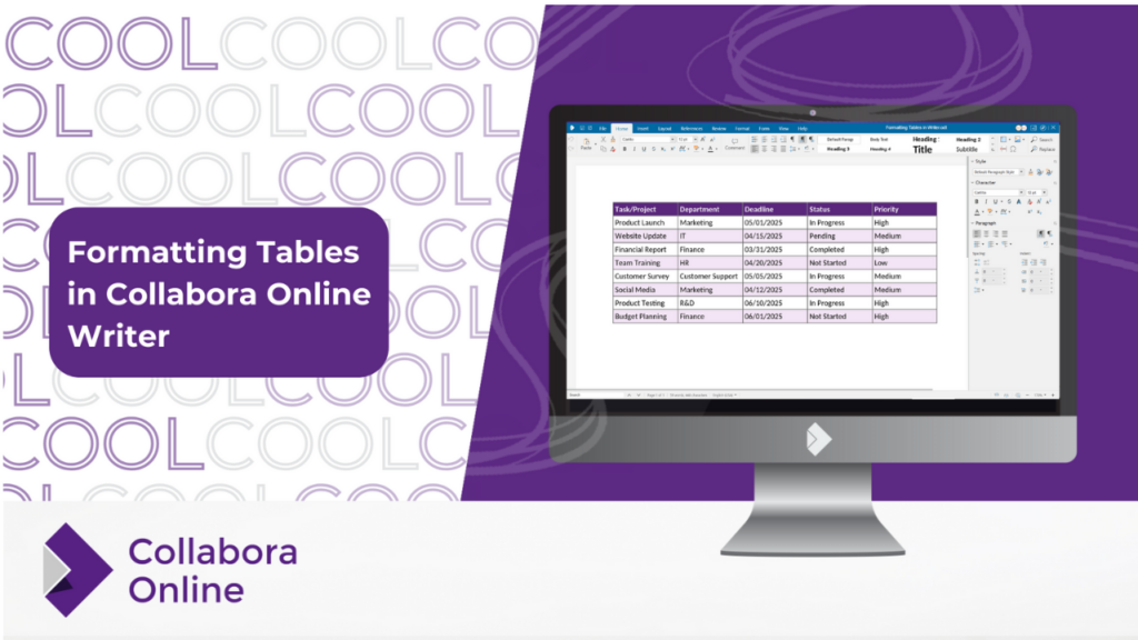 How to Format Tables in Collabora Online Writer