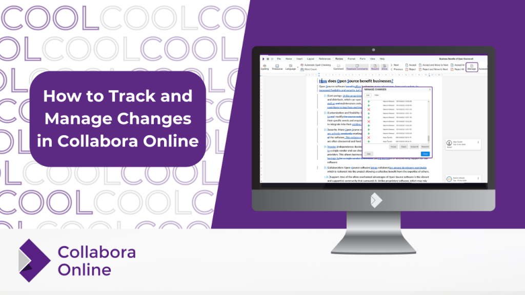 How to Track and Manage Changes in Collabora Online